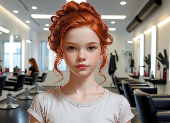 Vintage hair updo for young girls