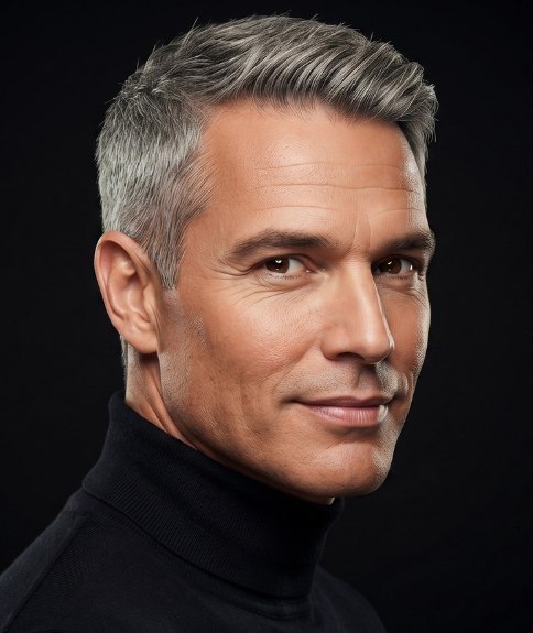 Salt and pepper hair color for men