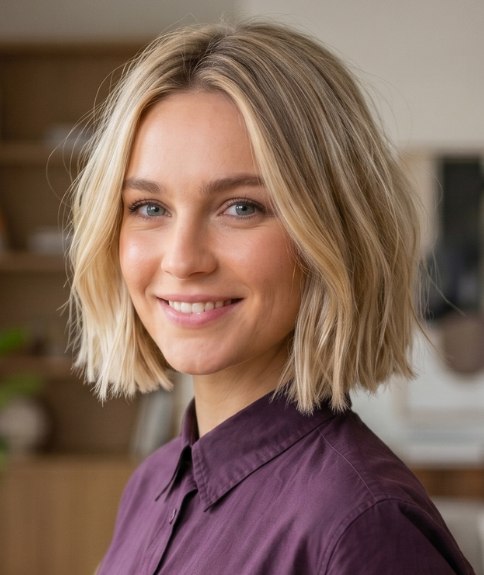 Bob cut with a breezy, natural appeal