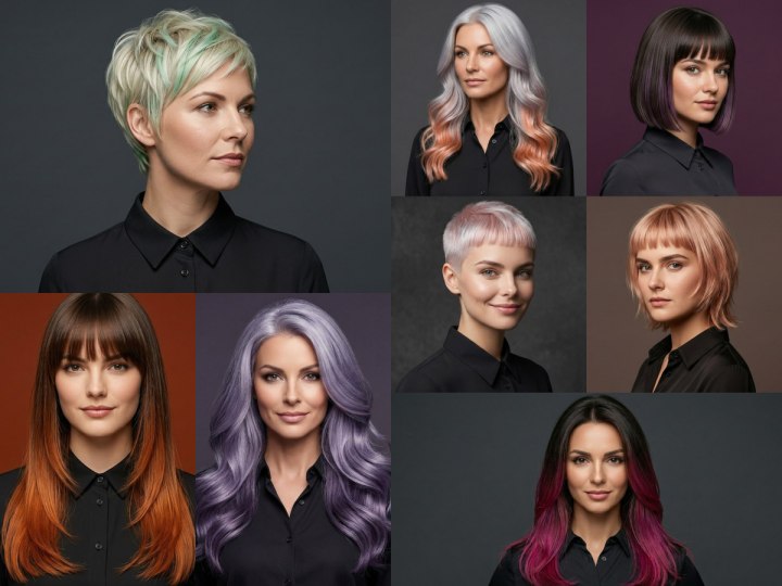 Hair with color accents