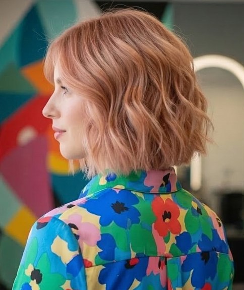 Bob haircut that is longer toward the front