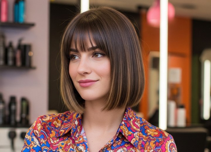 Below the chin bob with a classic shape