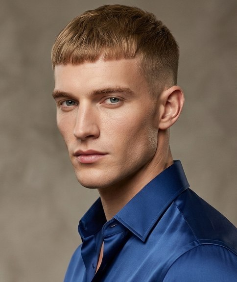 Men's hair with a high skin fade