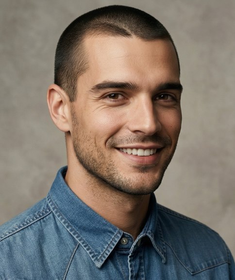 Classic buzz cut hair for men