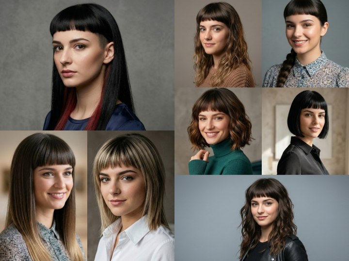 Hair styles with short bangs