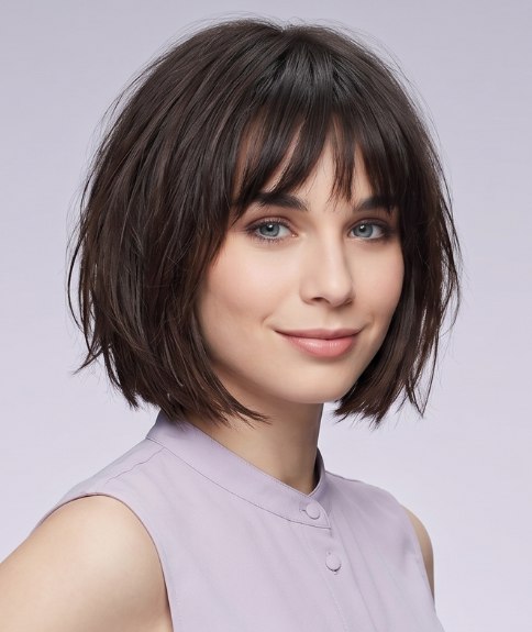 Airy below the jaw bob with bangs