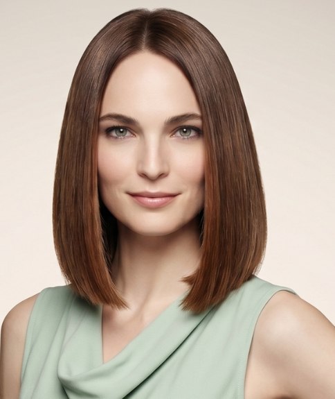 Long bob for chocolate brown hair