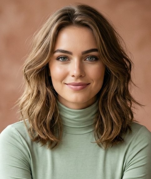 Woman with long hair, before her transformation