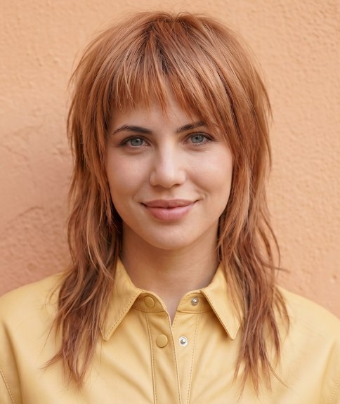 Long, carefree hair with a rebellious fringe