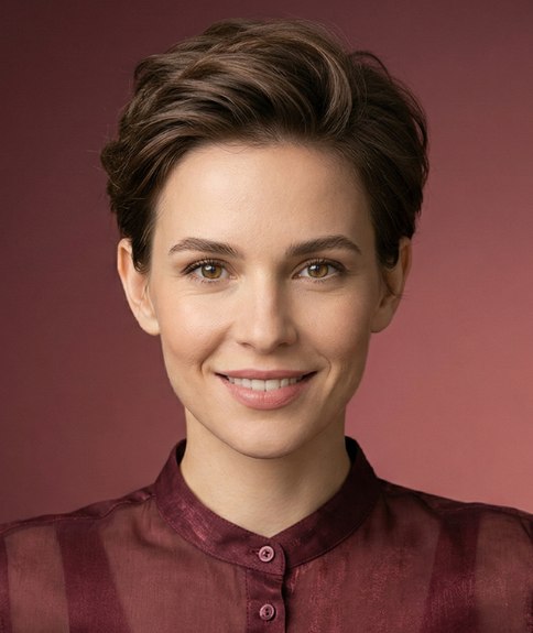 Modern short hair with a touch of romance