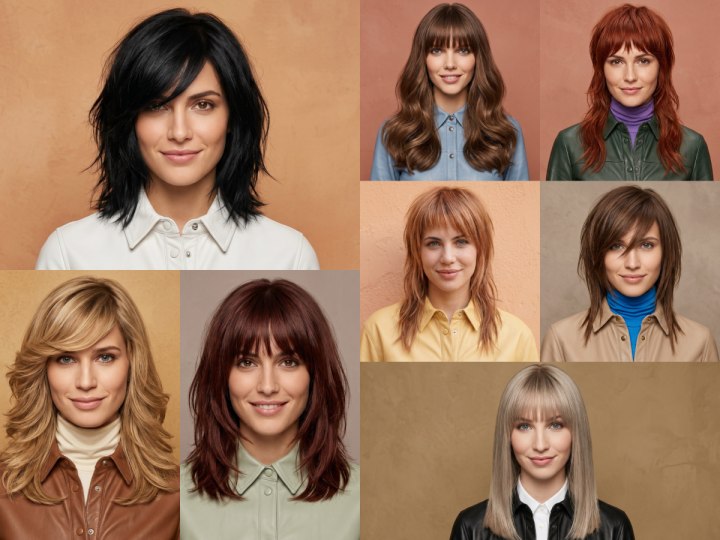 Fashionable hairstyles with bangs