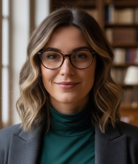 Wavy long bob for brown hair with highlights