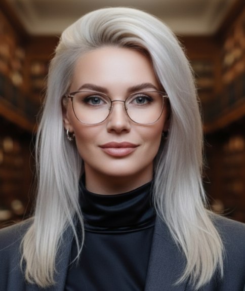 Long platinum blonde hair