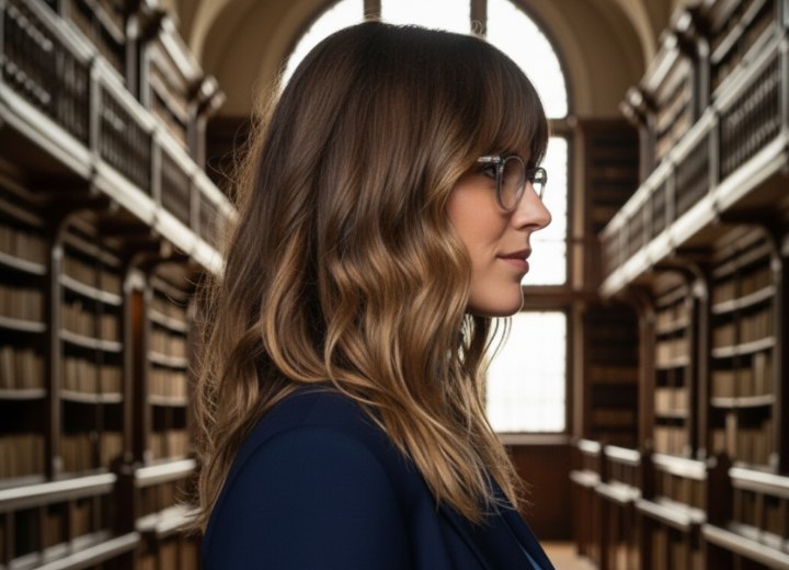 Wavy past the shoulders hair - Side view