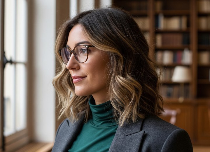 Wavy shoulder-length bob