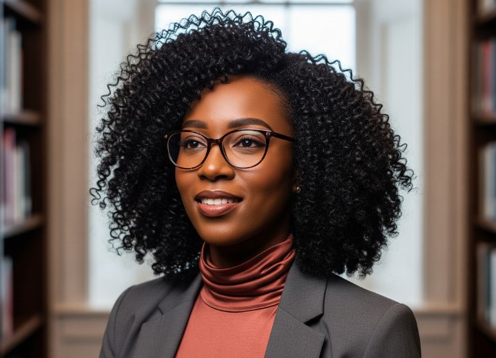 Voluminous African hair with beautiful curls