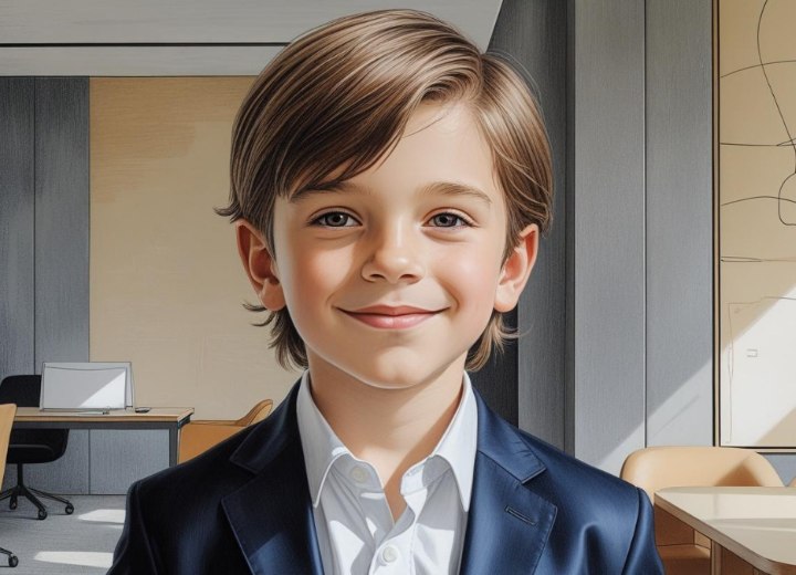 Medium-length hairstyle for little boys