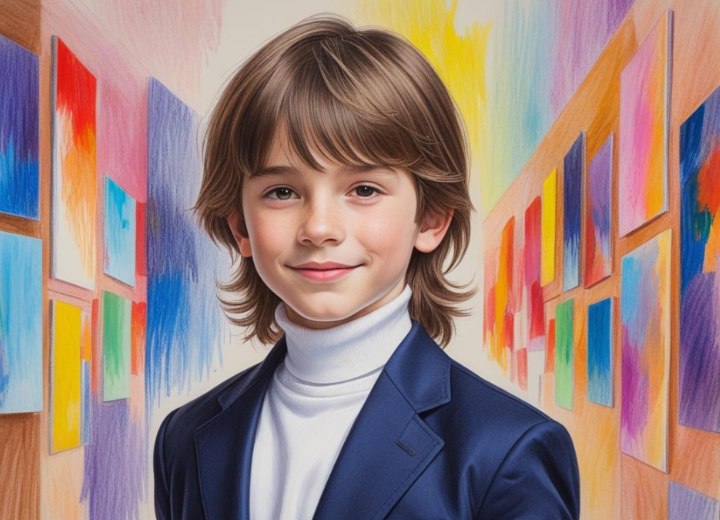 Long hair with layers for young boys