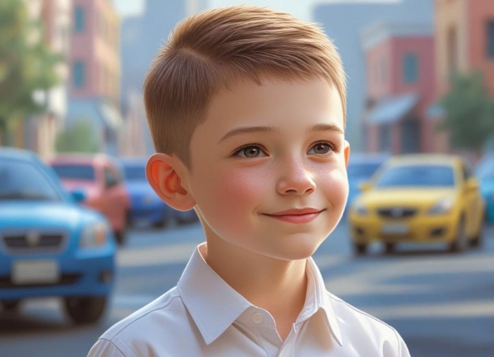 Classic short haircut for little boys