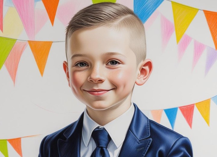 Short and neat hair for little boys