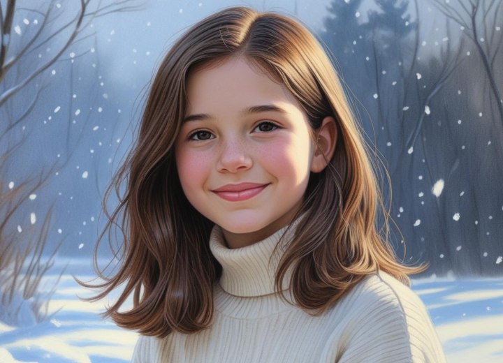 Long bob with waves for young girls