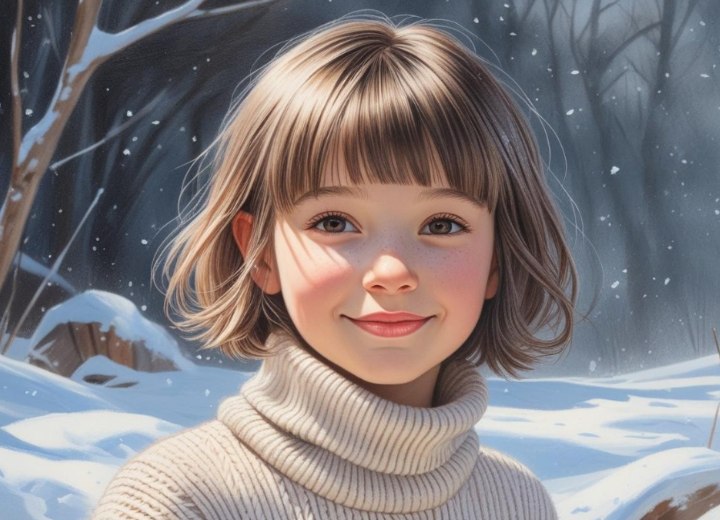 Tousled bob with layers for little girls