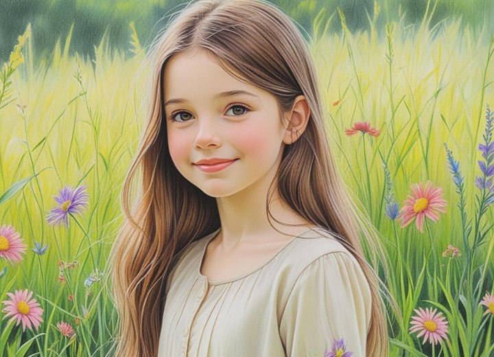 Long hairstyle with layers for little girls