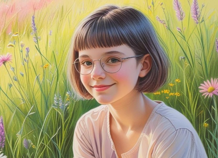 Practical bob with short bangs for little girls