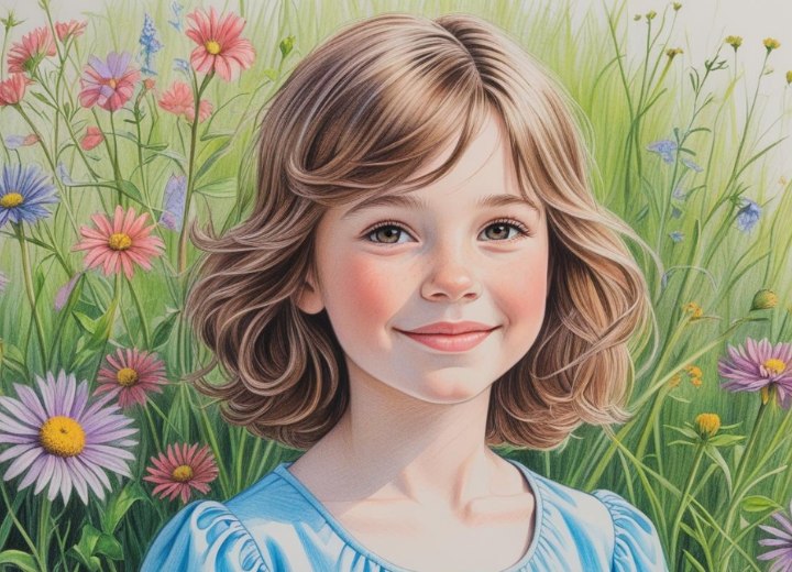 Neck-length wavy bob for little girls