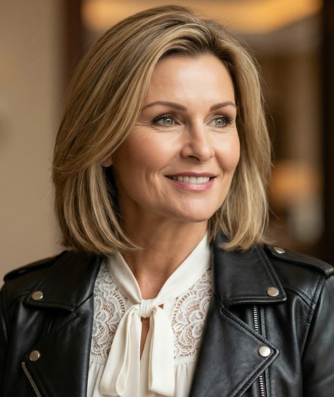 Long bob for older women