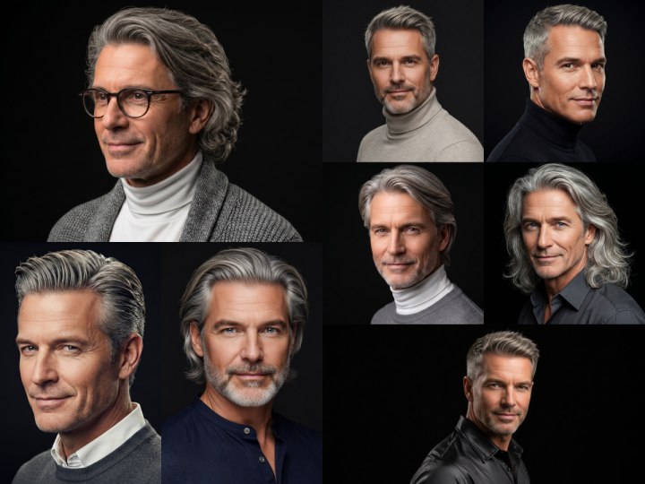 Hairstyles for men with gray hair