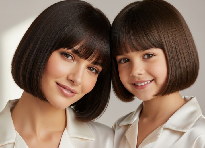 Bob with straight-across bangs