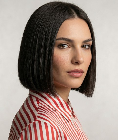 Not too short bob with a shorter back