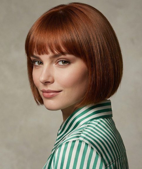 Bob cut that makes the hair look thicker