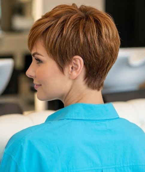 Pixie cut with longer hair on top of the head