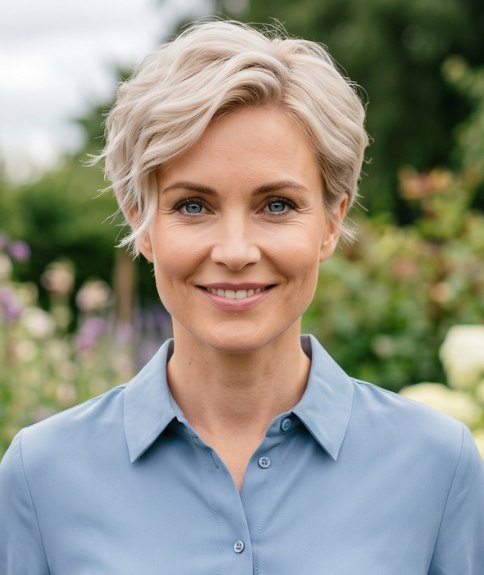 Modern, short hairstyle for spring