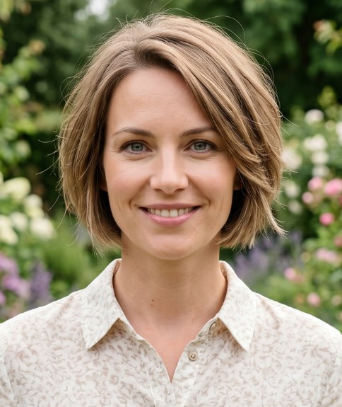 Flattering bob with graduation toward the back
