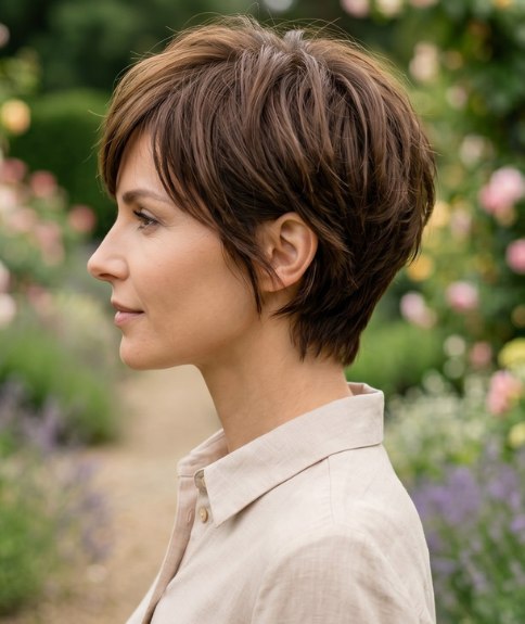 Soft, short hairstyle