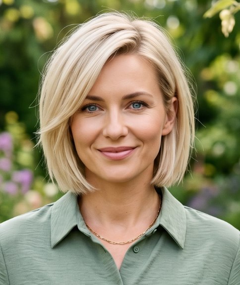 Sleek, below the jawline bob for spring