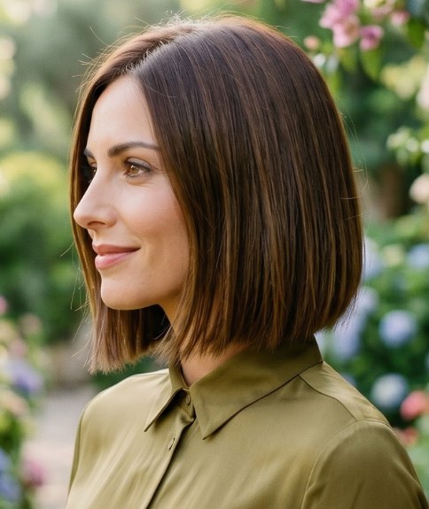 Smooth and sleek bob for spring