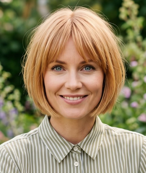 Charming, rounded bob for spring