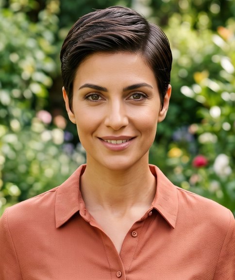 Sleek, short hairstyle for spring
