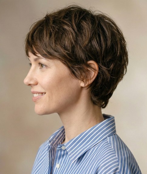 Boyish short hairstyle for women