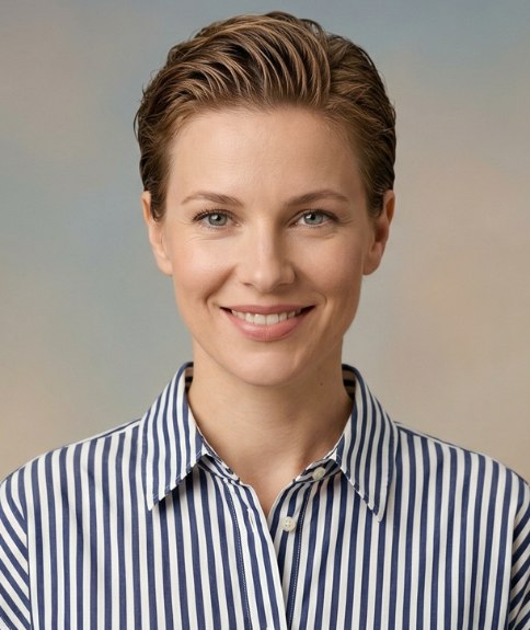 Woman, wearing her hair in a men's style