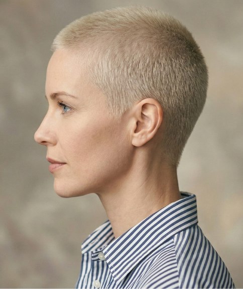 Feminine buzz cut