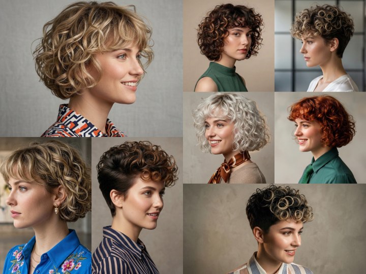 Short hairstyles with curls
