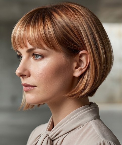 Modern, chin-length bob
