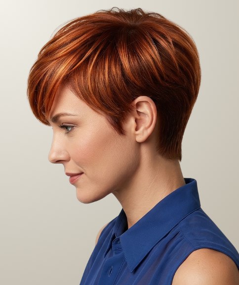 Blonde, just above the collar bob