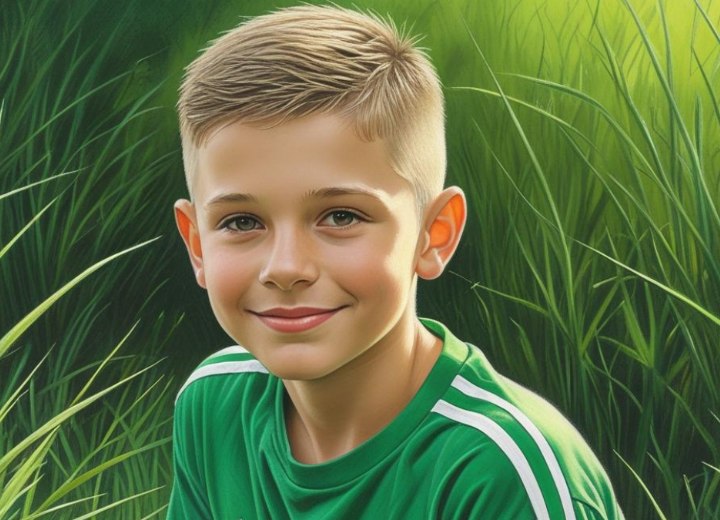 Boys haircut with clipper-cut sides