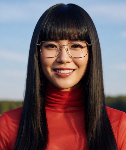 Long and sleek, shiny black hair